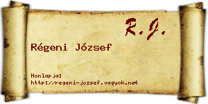 Régeni József névjegykártya